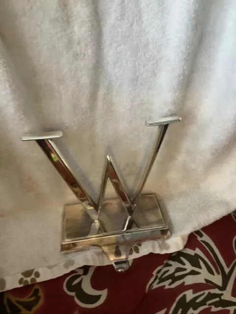 Pottery Barn Christmas Stocking Holder Wish Letter W Replacement Silver Hanger