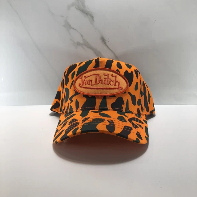 RARE VON DUTCH Chris Brown Orange Army Camo OG Classic  display picture 1