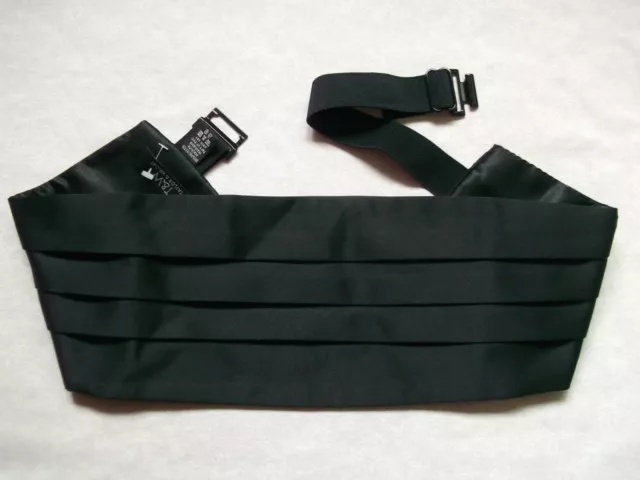 Cummerbund MENS Broad Sash Adjustable PLEATED Black Classic T&W