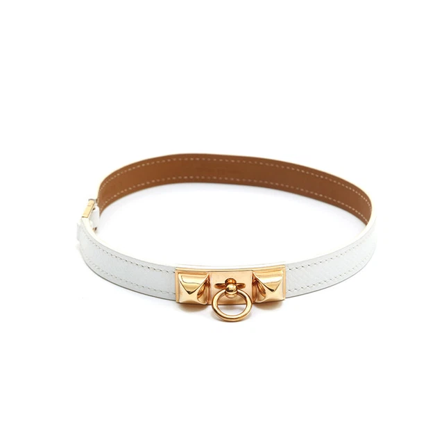 HERMES Bracelet Rival Double Tour GP Fitting Bangle White