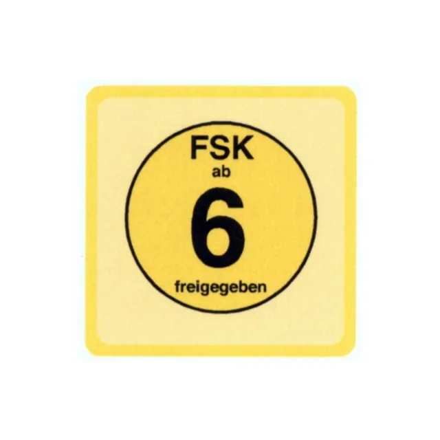 FSK 6 LABELS 100 Stück - (Label) - STICKER - 3,46 x 3,46 cm für DVD und Blu-ray