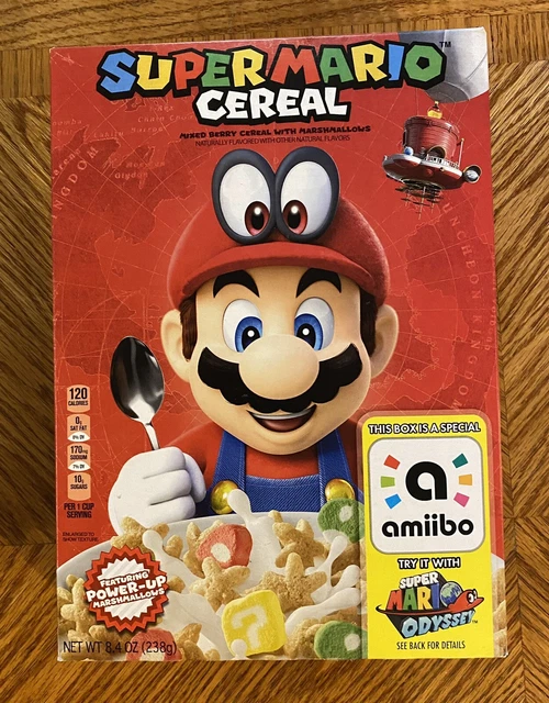Kellogg's Super Mario Cereal Limited Edition with Amiibo Nintendo Odyssey Sealed