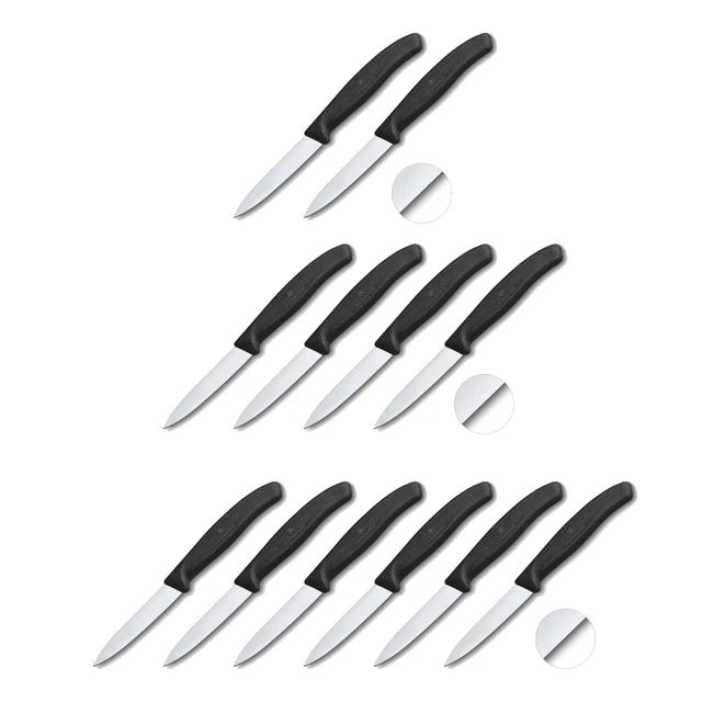 VICTORINOX 2/4/6er Set Gemüsemesser Obstmesser Küchenmesser Messer 8cm schwarz