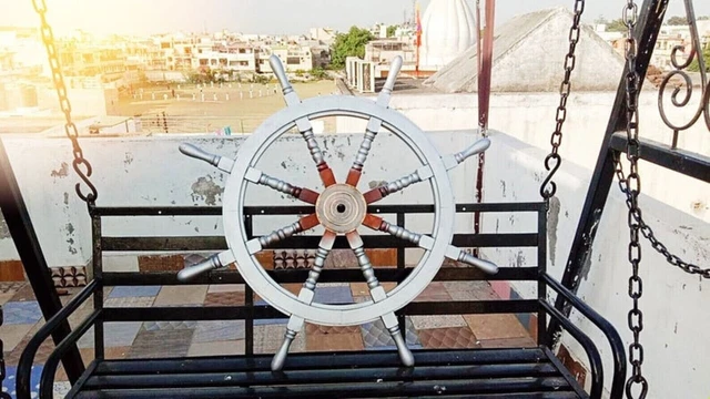 36'' Decorative Gaston Antique Ship Wheel Wooden Captain Boat Steering Wall New