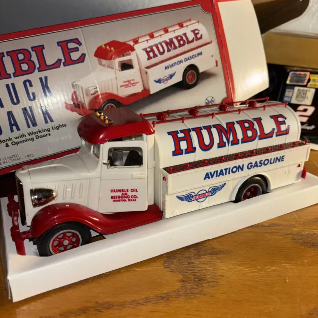 1993 HUMBLE AVIATION GASOLINE TRUCK BANK 1st IN A SERIES CHINA MINT 😎W/box