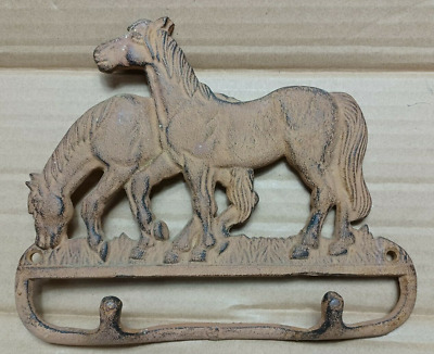 Cast Iron Horse Coat Tack Hook Wall Mounted Country Western Decor