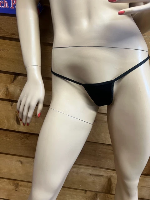 Black micro thong bikini bottom, handmade