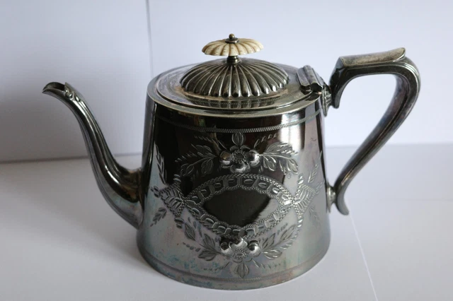 Antique Silver Plated Tea Pot by John Turton & Co of Sheffield (1876 - 1898)
