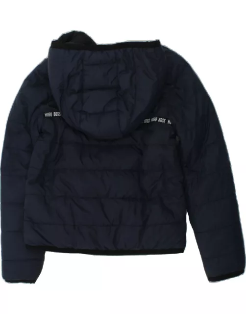 HUGO BOSS Giacca Imbottita Con Cappuccio Reversibile Ragazzi 3-4 Anni Blu Navy AP01 2