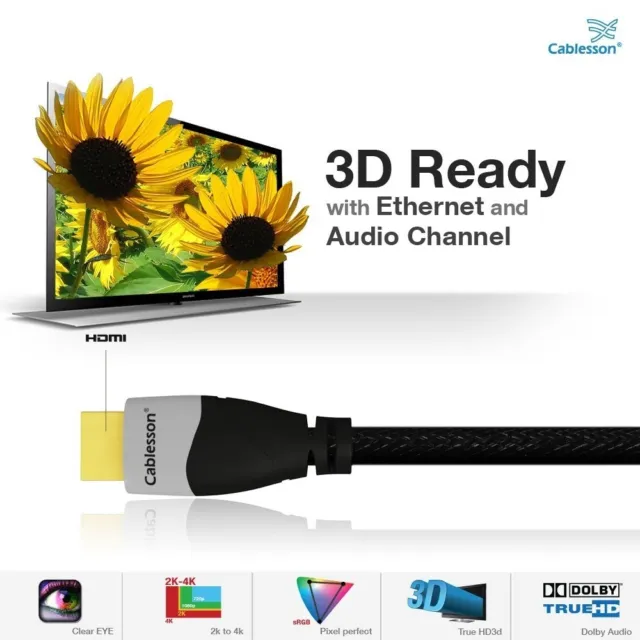 Câble HDMI - Ikuna - v1.4/2.0 3D 4k LCD UHD ARC Haute Vitesse Décodeur HD – 2m