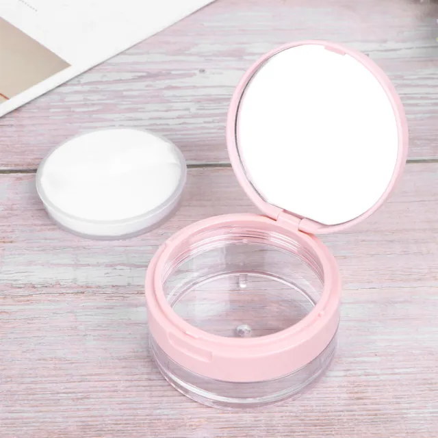 Maquillaje en polvo recipiente reutilizable frasco portátil baño espejo caja suelta