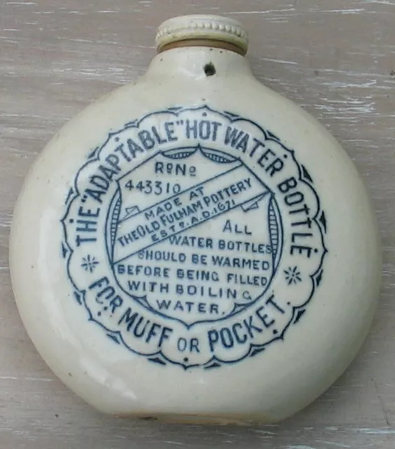 Boots Antique Stoneware Muff Or Pocket Adaptable Hot Water Bottle 4" Tall 443310