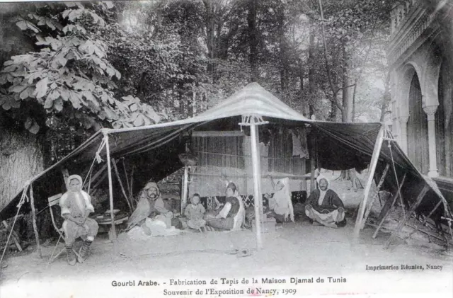Cpa 54 Nancy Expo 1909 Gourbi Arabi House Carpet Making Djamal De