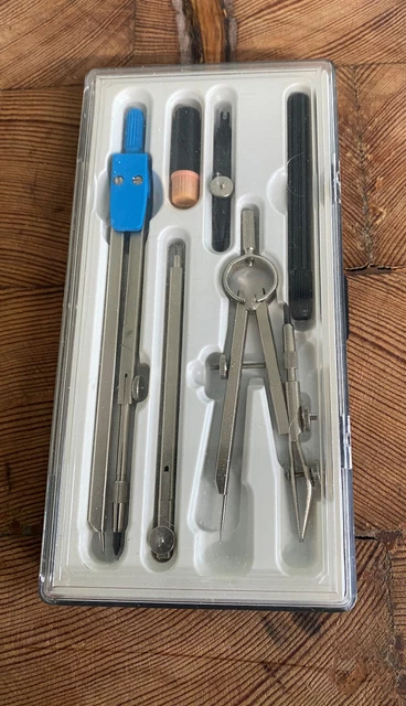 VINTAGE DRAWING INSTRUMENT Geometry Compass Set in Case £10.00 ...