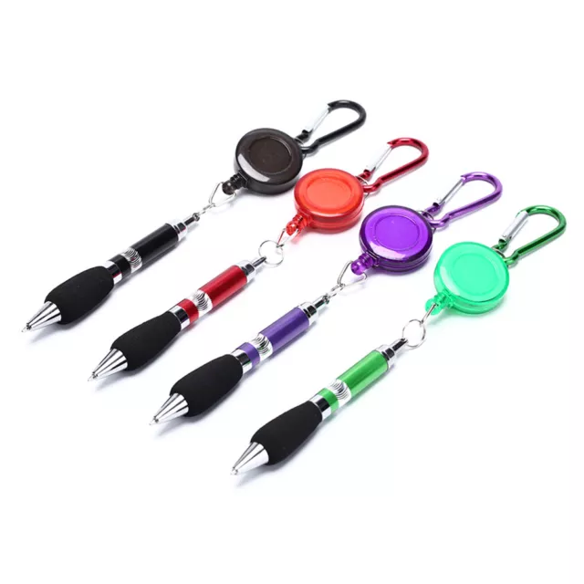 1pc Retractable golf pen recording Score with Carabiner random color D;c;