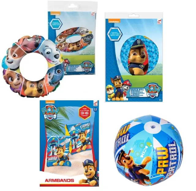 PAW PATROL Kids Inflatable Swim Ring Armbands Beach Ball Summer Fun Outdoor Toys