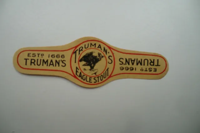 Mint Trumans Eagle Stout Neck Strap Brewery Beer Bottle Label