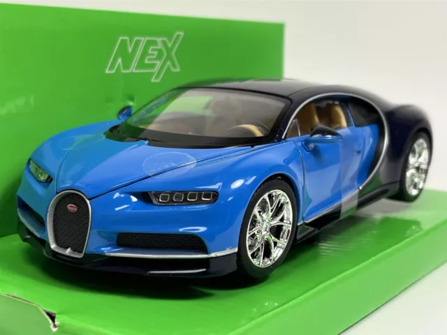 Bugatti Chiron Blau 2016 1:24 Maßstab Welly 24077BD B14