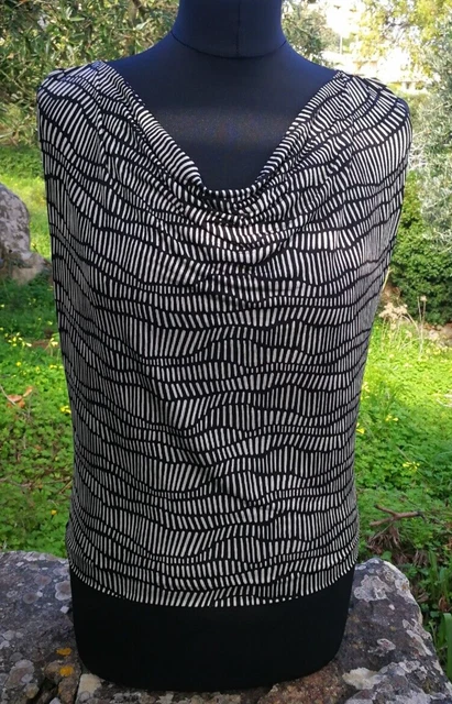 Max Mara Vintage Top Vest Designer T Shirt Women Sleeveless Black Beige Medium