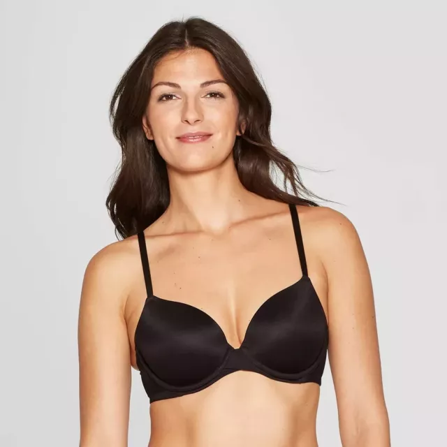AUDEN THE ICON Full Coverage Lightly Lined Bra Black Cream Womens