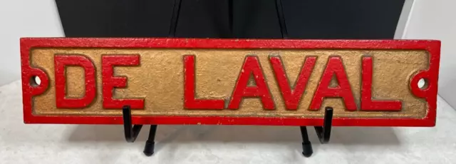 Vintage DE LAVAL Cast Iron Advertising Industrial Farming Sign