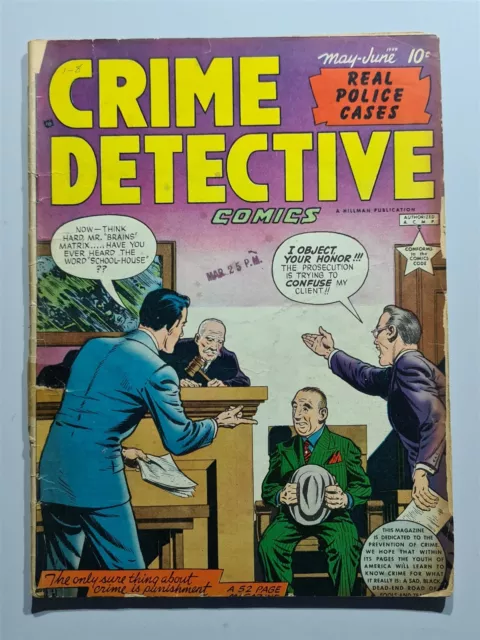 Crime Detective Comics Vol 1 #8 G/Vg (3.0) May 1949 Hillman