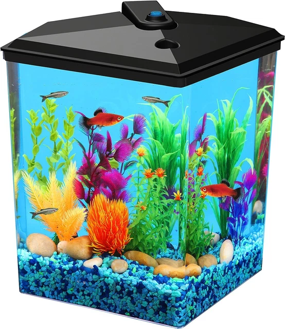 Koller Products AquaView 2.5-Gallon Plastic Fish Tank with Power Filter and LED
