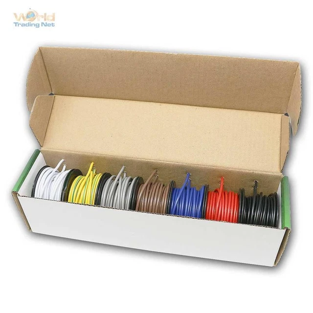 Galon cœur unique 0,75mm²,7 Bobine â 5m,Fils toronnés/Câble Assortiment flexible