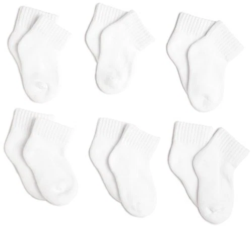 Jefferies Socks, Llc Unisex Baby 6 Pack Seamless Sport, White  gAvp 12-24 Months