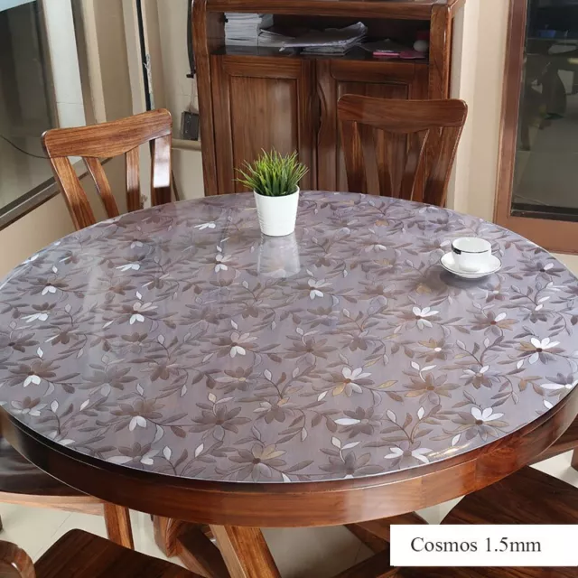 PVC Waterproof Round Tablecloth Dining Table Cover Tablecloth Glass Soft Cloth 3