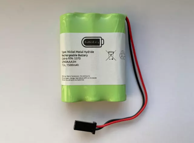Cobra Car Alarm Sounder 7.2V 1500mAh Replacement Backup Battery Model 5370/6422