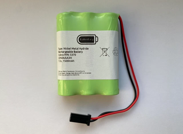 Cobra Car Alarm Sounder 7.2V 1500mAh Replacement Backup Battery Model 5370/6422