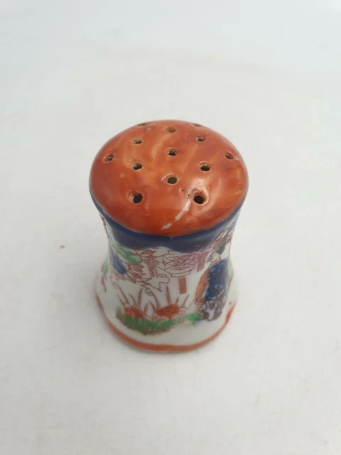 Pot de sel vintage japonais en porcelaine shaker geisha peint à la main femmes floral