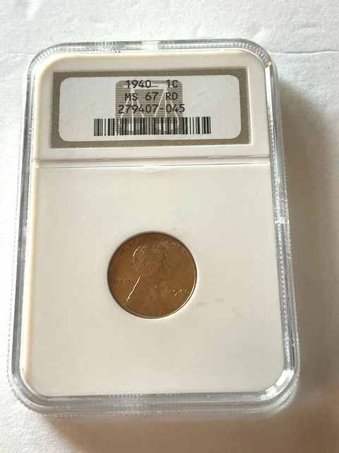 1940 Lincoln Wheat Penny Cent Ngc Ms67Rd