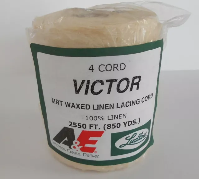 LINO encerado hilo de cordones 4 cuerdas alfombra trenzado cordel Victor 1# rollo 850yd