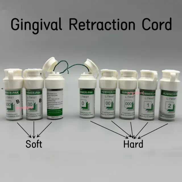 2m/Bottle Dental Gingival Retraction Cords Disposable Knitted Cotton Gum Thread