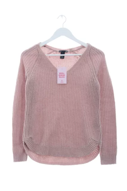 H&M Pull col en V Dames T 36 rose style décontracté