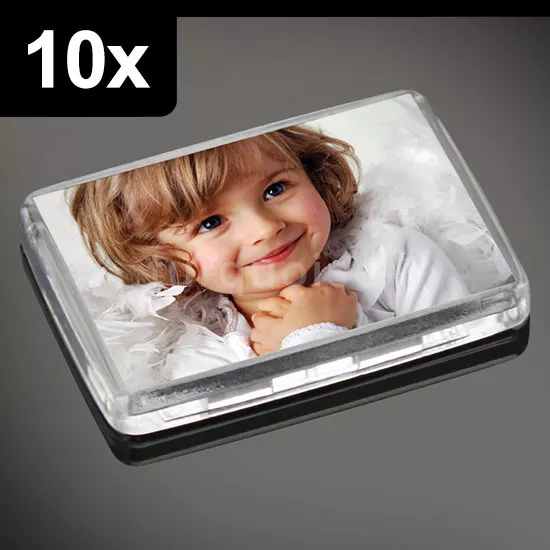 10x Premium Quality Clear Acrylic Blank Photo Fridge Magnets 50 x 35 mm