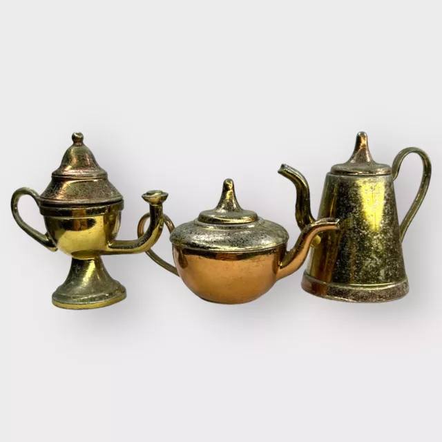 Vintage Brass Copper Metal Items Miniature Ornaments Dolls House Pitcher Teapots