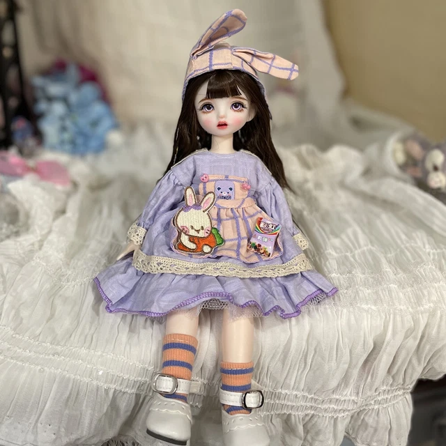 1/6 Bjd Doll SD Girl Face Make up Eyes Kid Toys Clothes Shoes Hair GIFT FULL SET