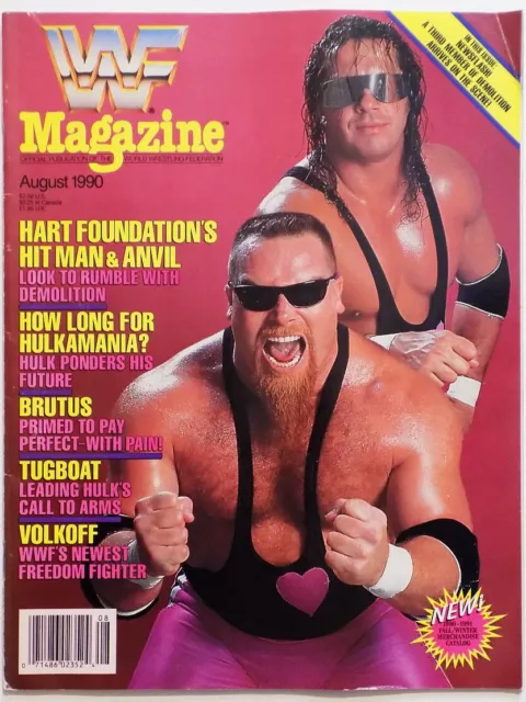 Wwf Magazine August 1990 Wrestling Wwe Bret Hart Foundation Hulk Hogan