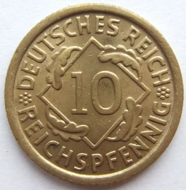 Coin Weimar Republic 10 Reichspfennig 1931 D IN
