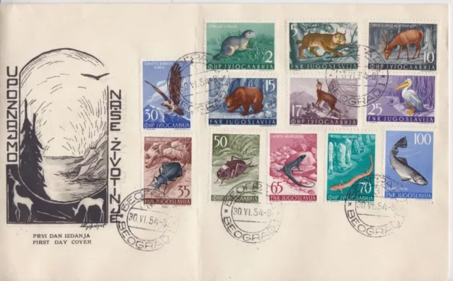 Yugoslavia 738/749 FDC Animals 1954-89269