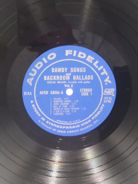 Oscar Brand - Bawdy Songs And Backroom Ballads Vol. 2 Audio Fidelity AFS 3