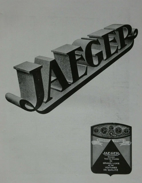 Publicité De Presse 1931 Jaeger Équipe Les Chassis De Grand Luxe Et Les Voitures