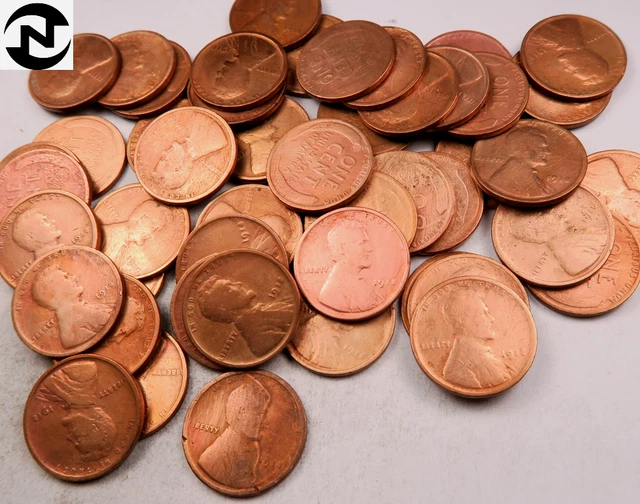 1918 Lincoln Wheat Penny Cent Roll ~ 50 Coins ~ (R21)