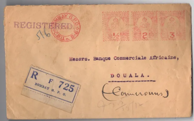 colonie anglaise   / BOMBAY  DESTINATION DOUALA ANNÉE 1937