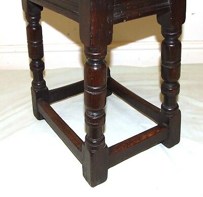 Superb Antique Carved Oak Joint Stool / Occasional Table / Lamp Stand (48) 3
