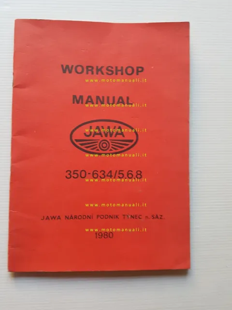 Jawa 350 634/ 5 -6- 8 1980 manuale officina originale INGLESE
