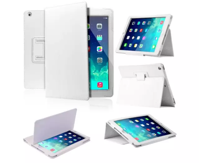 White Smart Wake Up/Sleep Flip Leather Case Cover for New Apple Ipad Mini 1/2/3